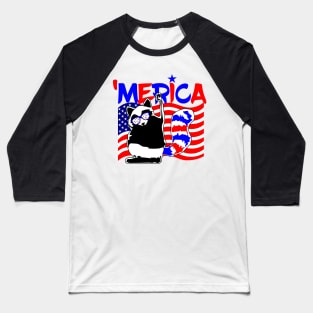 4th of July 'Merica Funny Raccoon Baseball T-Shirt